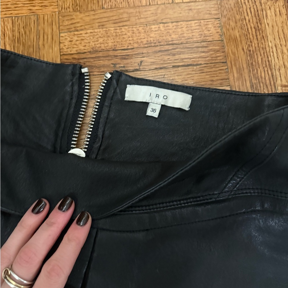 IRO Black Leather MINI Skirt - Picture 3 of 4